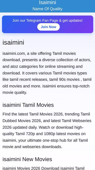 Screenshot of isaimini.motorcycles
