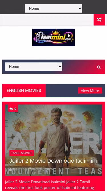 Screenshot of isaimini.site
