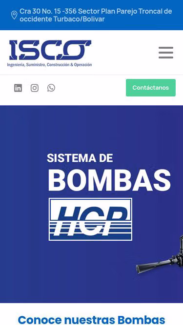 Screenshot of isco.com.co