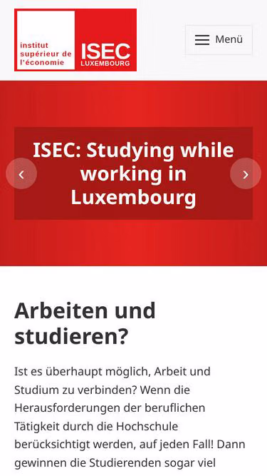 Screenshot of isec.lu