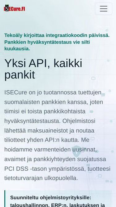 Screenshot of isecure.fi