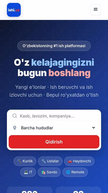 Screenshot of ishi.uz