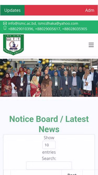 Screenshot of ismc.ac.bd