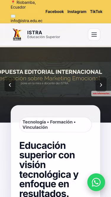 Screenshot of istra.edu.ec