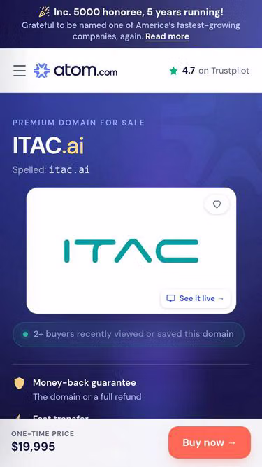 Screenshot of itac.ai