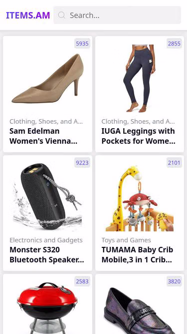 Screenshot of items.am