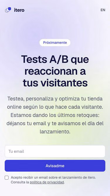 Screenshot of itero.es