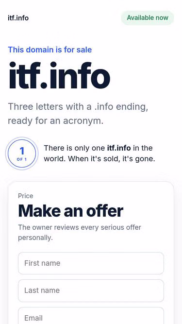 Screenshot of itf.info