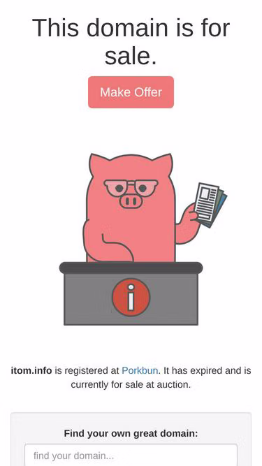 Screenshot of itom.info