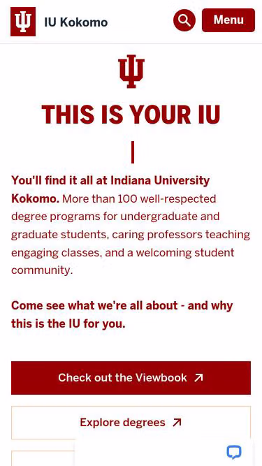 Screenshot of iuk.edu