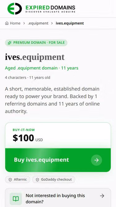 Screenshot of ives.equipment
