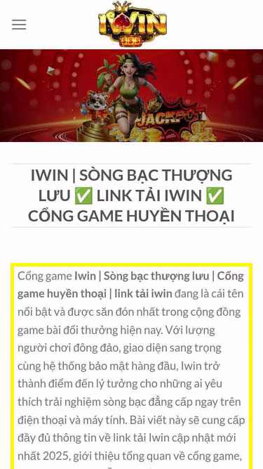 Screenshot of iwin.com.vc