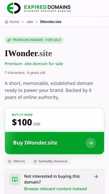 Screenshot of iwonder.site