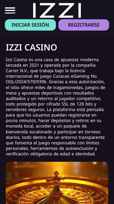 Screenshot of izzicasino.cl