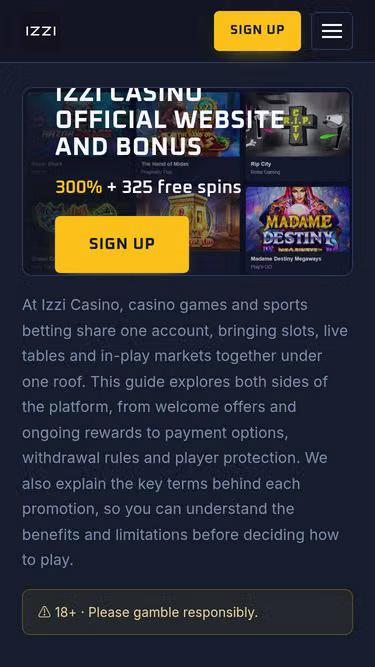 Screenshot of izzicasino.games