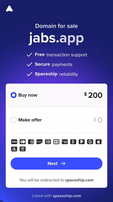 Screenshot of jabs.app