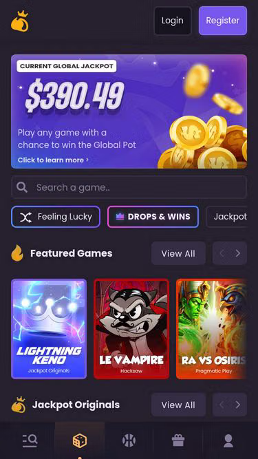 Screenshot of jackpot.bet