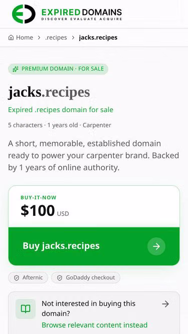 Screenshot of jacks.recipes
