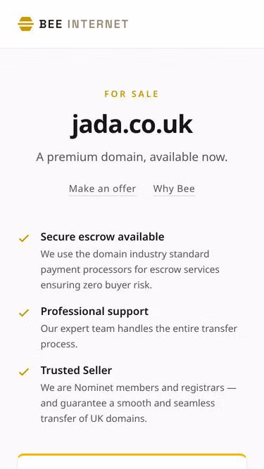 Screenshot of jada.co.uk