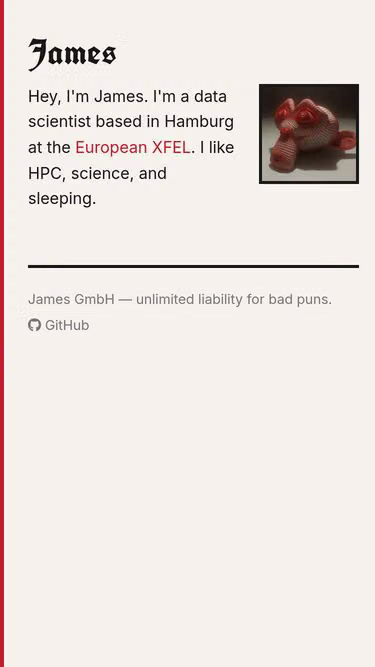 Screenshot of james.gmbh