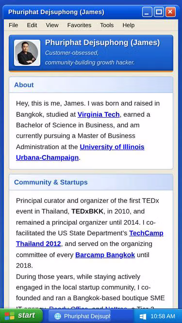 Screenshot of james.in.th