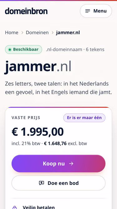 Screenshot of jammer.nl