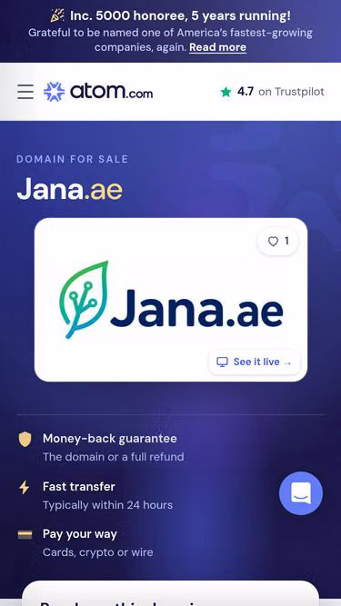 Screenshot of jana.ae