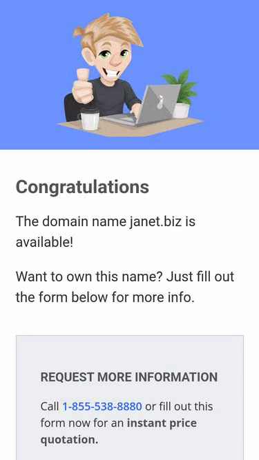 Screenshot of janet.biz