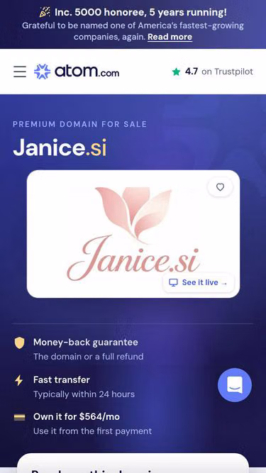 Screenshot of janice.si