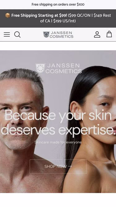 Screenshot of janssencosmetics.ca