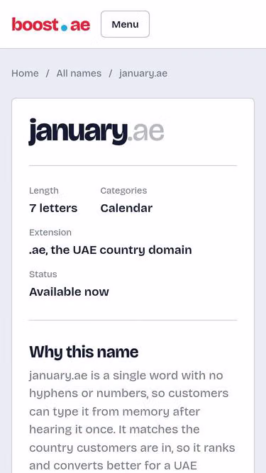 Screenshot of january.ae