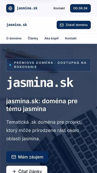 Screenshot of jasmina.sk