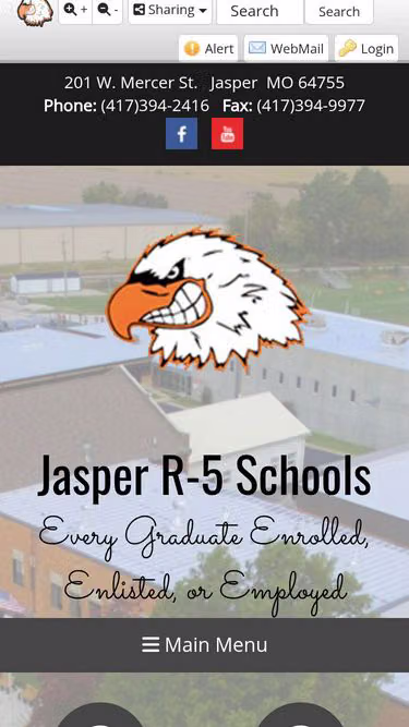 Screenshot of jasper.k12.mo.us