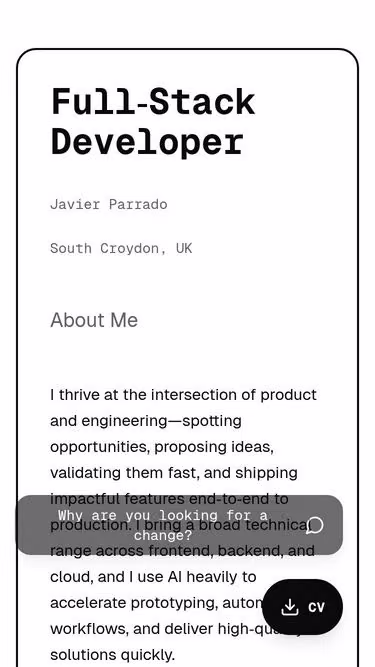 Screenshot of javier.cv