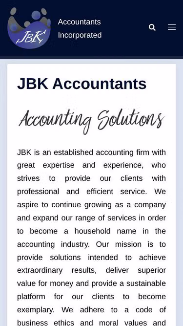 Screenshot of jbk.co.za
