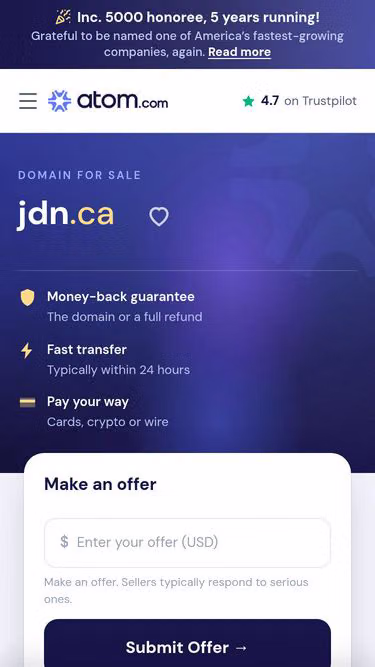Screenshot of jdn.ca