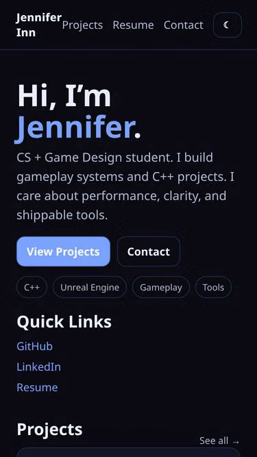 Screenshot of jennifer.ink
