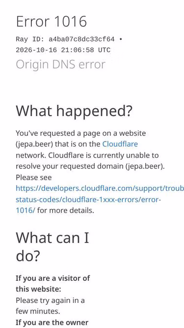 Screenshot of jepa.beer