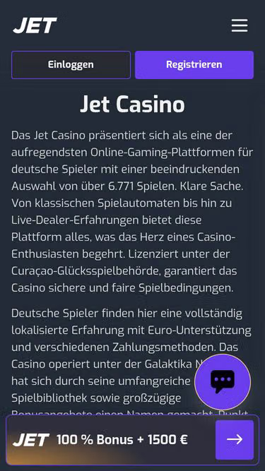 Screenshot of jet-casino.fyi