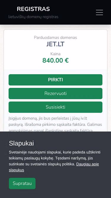 Screenshot of jet.lt