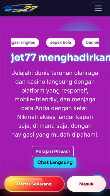 Screenshot of jet77.app
