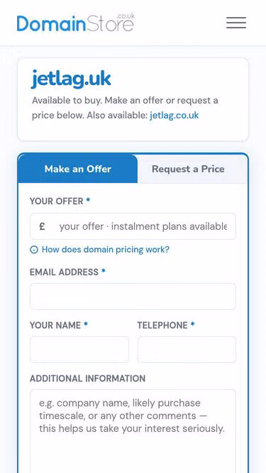 Screenshot of jetlag.uk