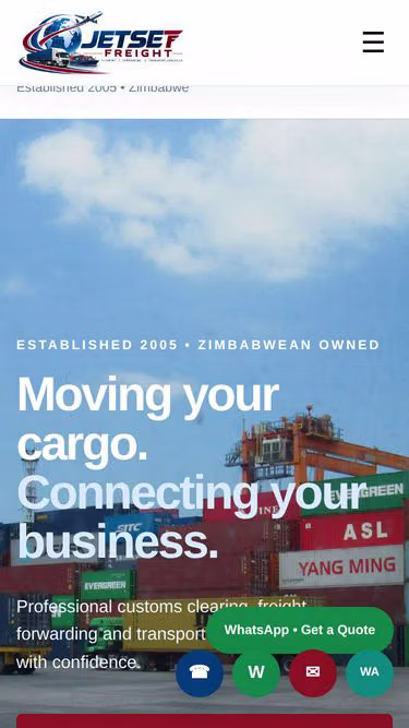 Screenshot of jetset.co.zw