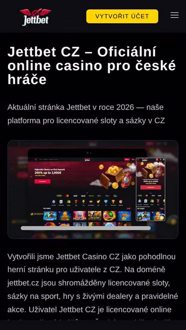 Screenshot of jettbet.cz