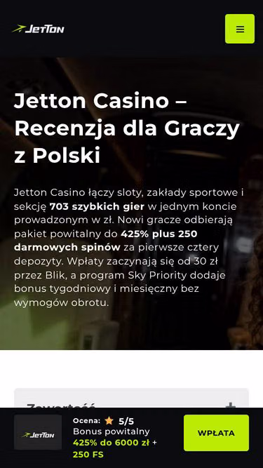 Screenshot of jetton-casino.org.pl