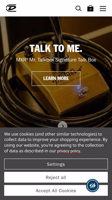Screenshot of jimdunlop.com