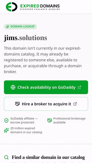 Screenshot of jims.solutions