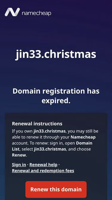 Screenshot of jin33.christmas