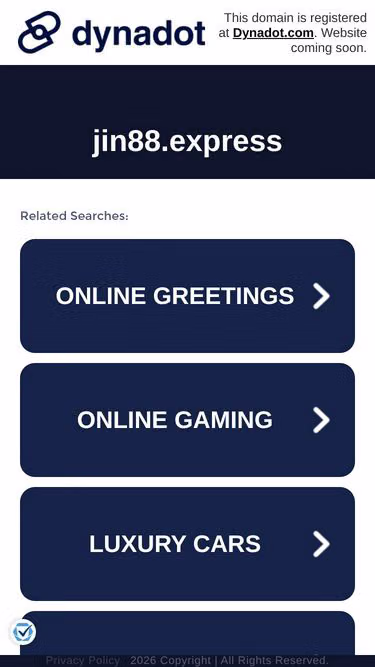 Screenshot of jin88.express