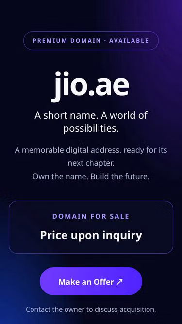 Screenshot of jio.ae